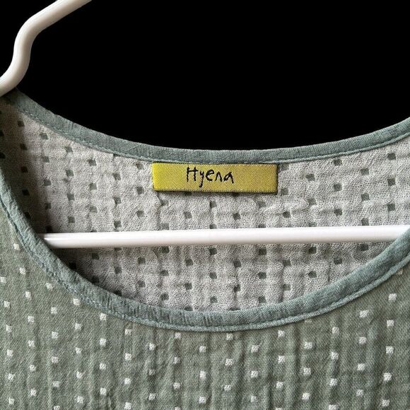 Hyena Women’s A-Line Dress Size Large Green Above-the-Knee Sleeveless 2 Pockets - Picture 7 of 9